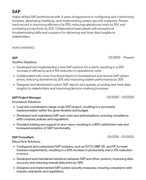 Sap End User Resume Samples