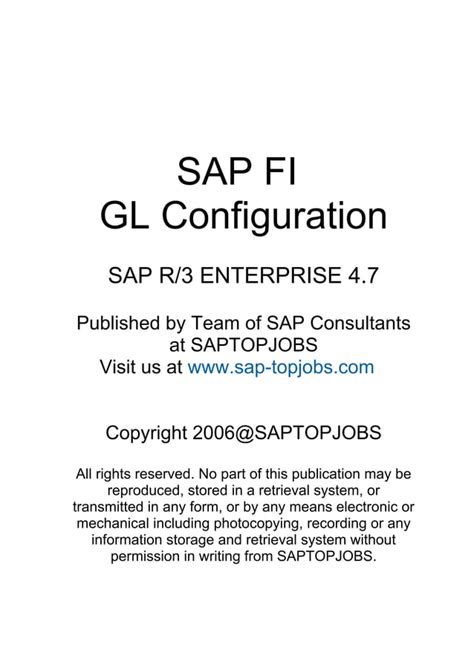 Sap Fi Gl Configuration Documentation 