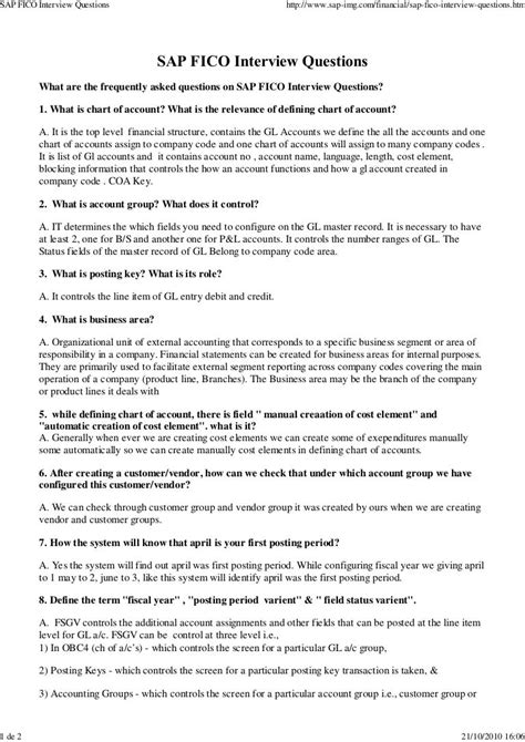 Sap Fico Interview Questions