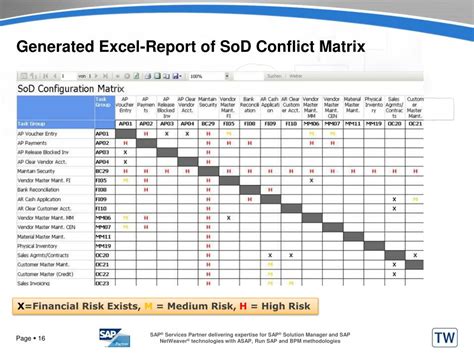 sap sod matrix xls