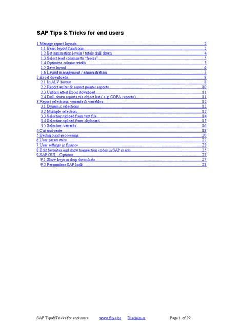 Sap Tips Tricks For End Users