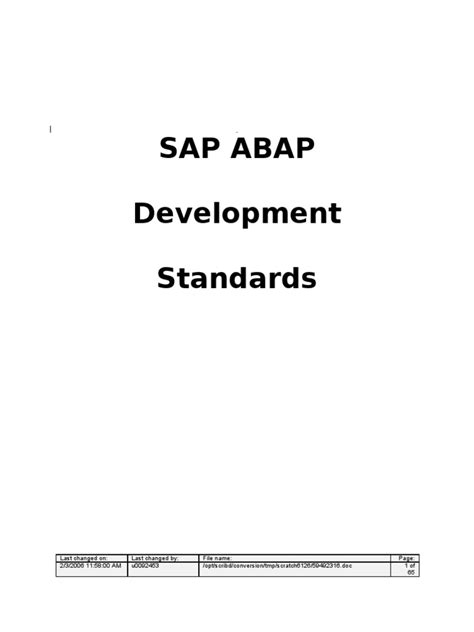 Full Download Sap Abap Development Standards Guide 