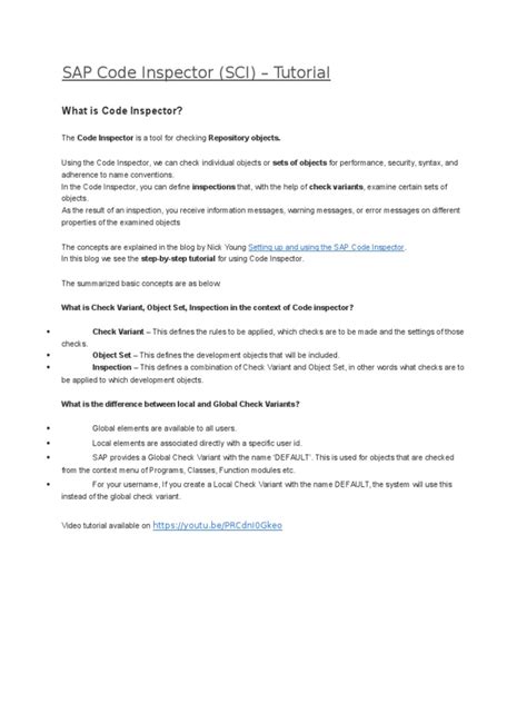 Read Online Sap Code Inspector Document 