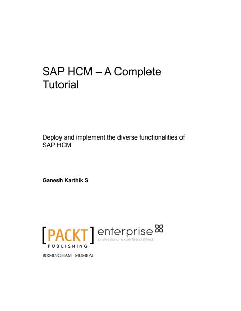 Read Sap Hcm A Complete Tutorial 