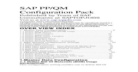 Full Download Sap Pp Qm Configuration Documents 