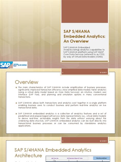 Read Online Sap S 4Hana Embedded Analytics An Overview 