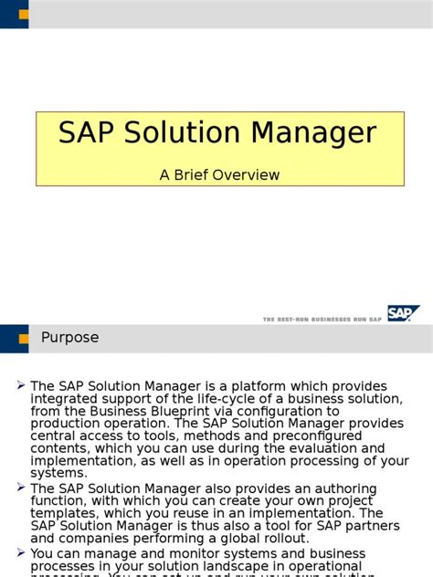 Read Sap Solution Manager Overview Ppt 