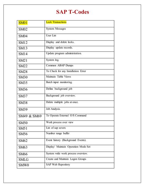 Full Download Sap T Code Guide 