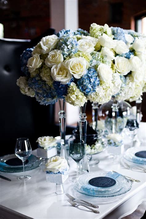 Sapphire And Ivory Centerpieces