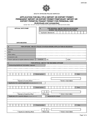 Saps 520 Application Form