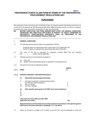 Saps Preference Points Claim Form