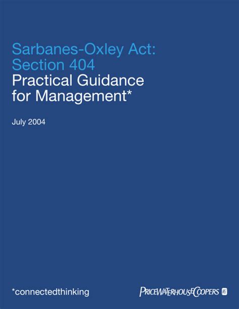Full Download Sarbanes Oxley Act Section 404 Practical Guidance For 