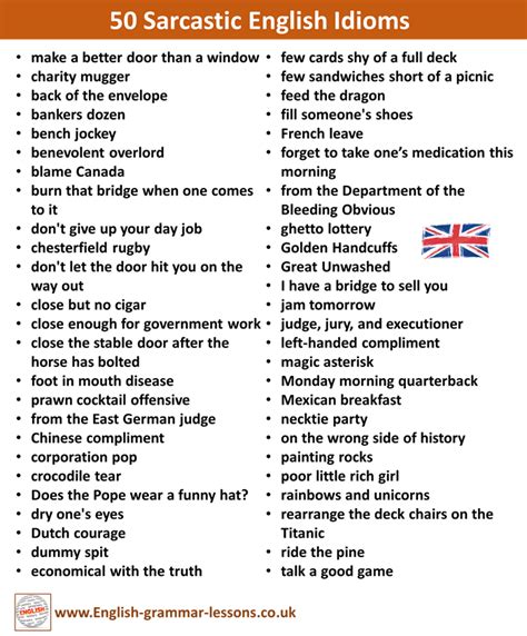 Sarcastic Idioms