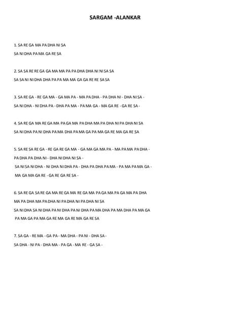 Sargam Alankar Notes For
