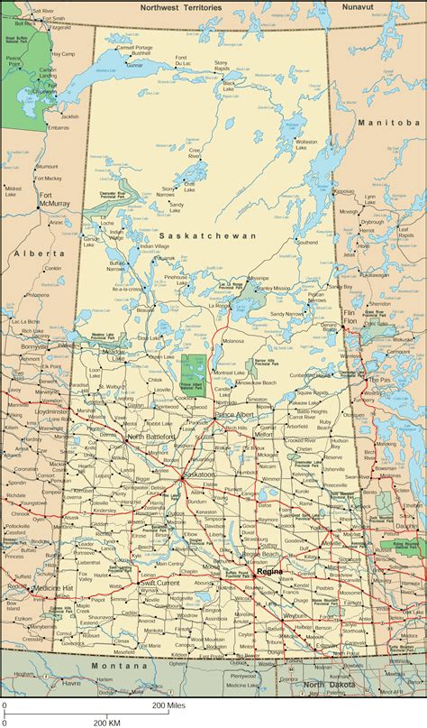 Saskatchewan Canada Map