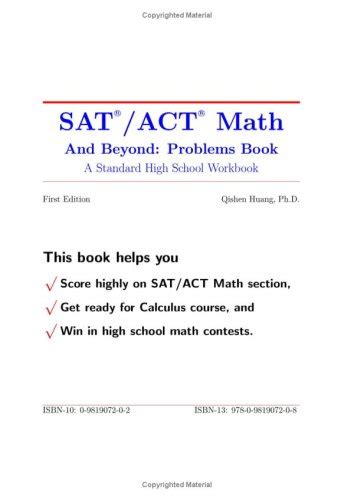 sat act math and beyond problems a standard high school workbook volume 1