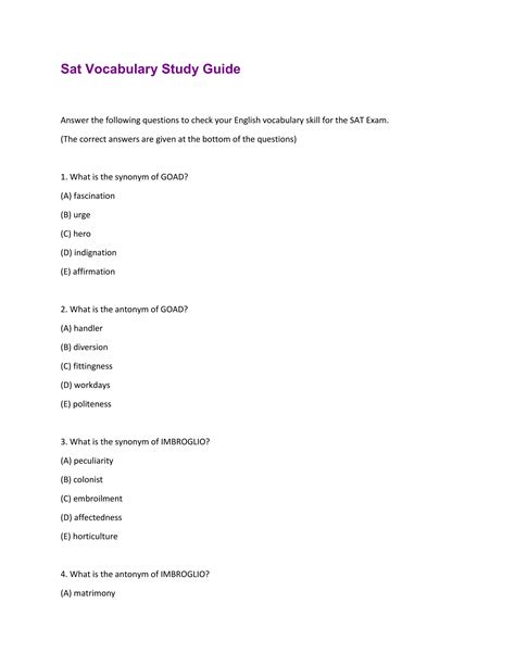 Full Download Sat Vocabulary Study Guide 