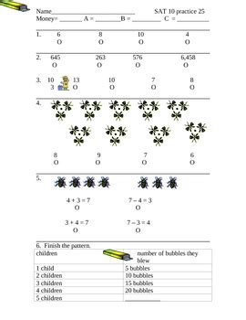 sat10 practice for first grade tennessee