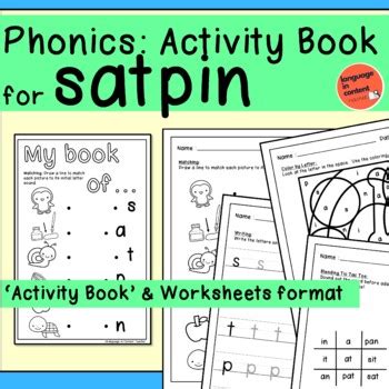 Satpin Phonics Worksheet Booklet Teaching Resources Satpin Worksheet For Kindergarten - Satpin Worksheet For Kindergarten