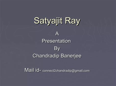 satyajit ray biography pdf ppt