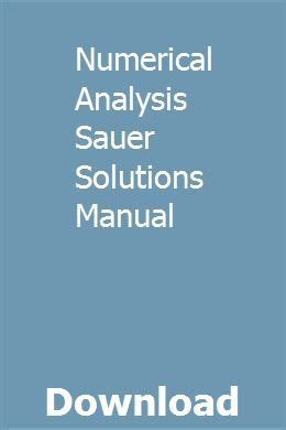 Sauer Numerical Analysis Code Solutions