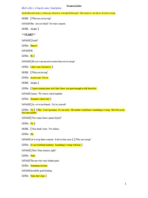 Savage In Limbo Script