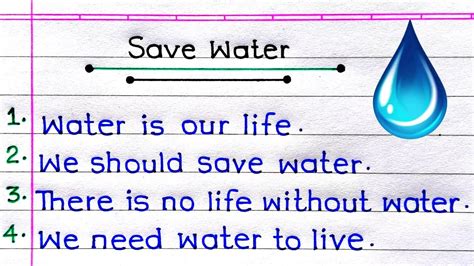 save water points in english