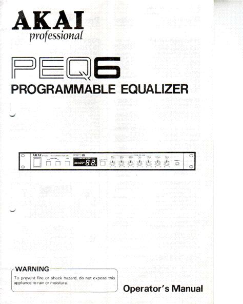 Read Online Save Manual Akai Peq6 User Guide 