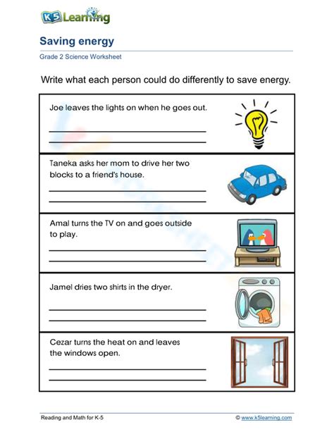 Saving Energy Worksheets 8211 Theworksheets Com 8211 Science Energy Worksheets - Science Energy Worksheets