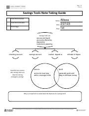 Savings Tools Note Taking Guide Answers