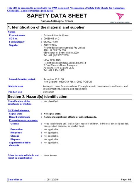 savlon antiseptic msds