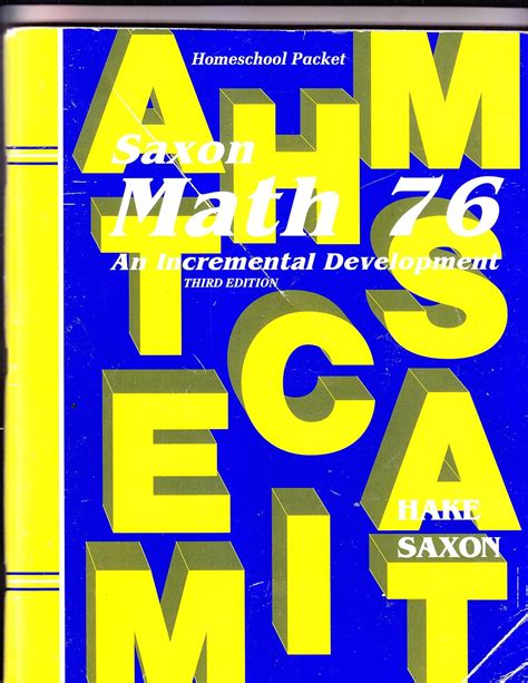 Saxon Math 76 Textbook Answer Key Third Edition Ebay