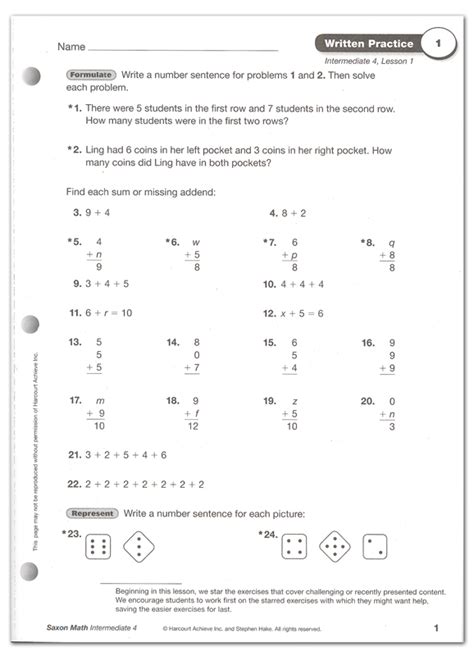 Saxon Math Intermediate 4 Cumulative Test Answers