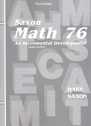 Read Saxon Math 76 Third Edition Test Forms 
