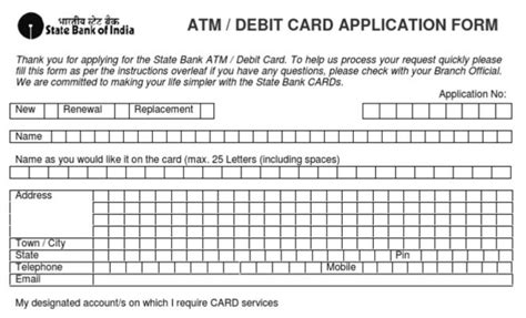 Sbi Atm Apply Form