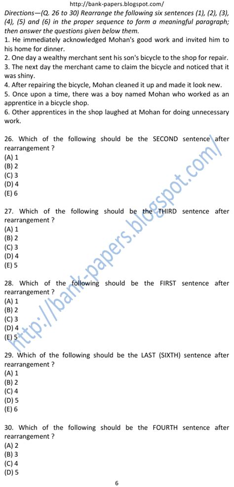 Read Sbi Clerk Model Question Paper 2011 