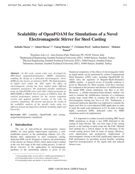 Read Scalability Of Openfoam For Simulations Of A Novel 