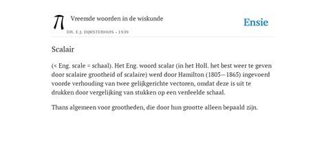 scalaire betekenis in het engels