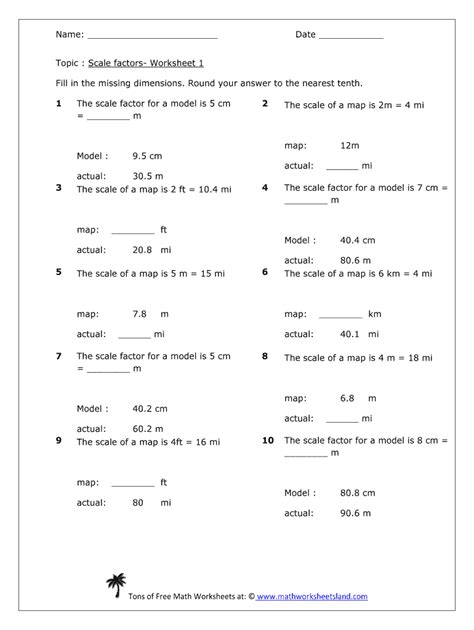 Scale Factor Worksheet With Answers Pdf Askworksheet Scale Map Worksheet - Scale Map Worksheet