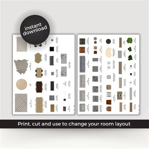 scale furniture template cutouts
