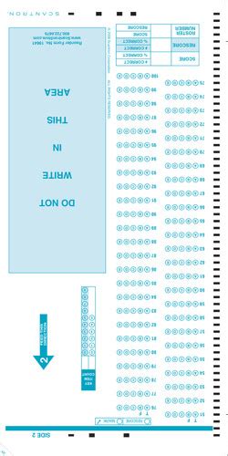 Read Scantron Test Answer Sheet 19641 Grading Instructions 