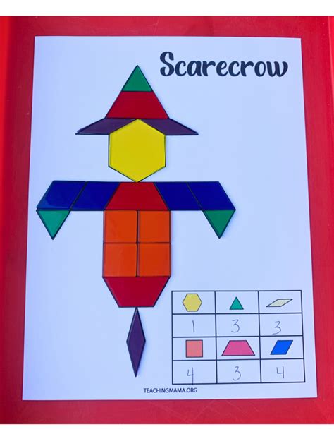 scarecrow pattern blocks Pattern block printables, Pattern block