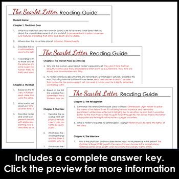 Read Scarlet Letter Reading Guide Answers 