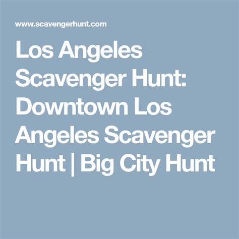 Scavenger Hunts For Los Angeles Amp Orange County Los Angeles Scavenger Hunt Ideas - Los Angeles Scavenger Hunt Ideas