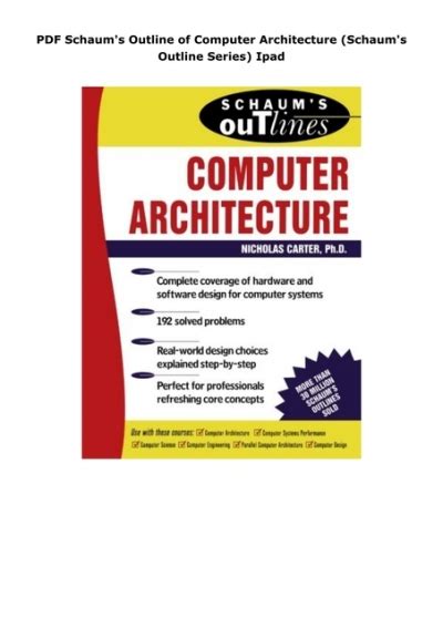 Schaums Outline Of Computer Architecture Schaums Outline Series
