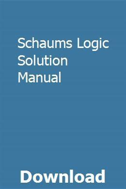 Download Schaums Logic Solution Manual 