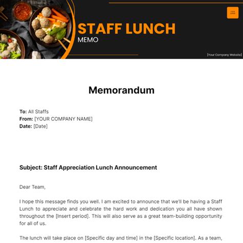 Schedule Lunch Breaks Memo