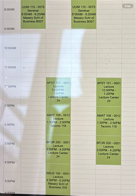 Schedule Of Classes Ualbany
