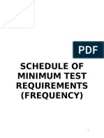 Schedule Of Minimum Test Requirements Governing Items Of