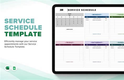 Schedule Of Services Template
